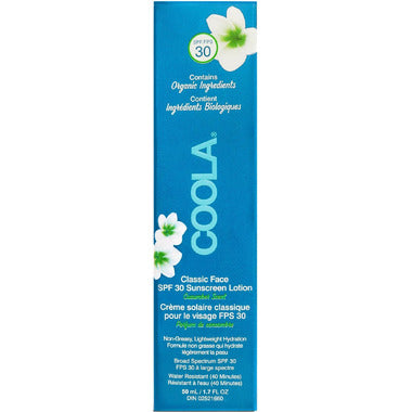COOLA classique Crème solaire pour le visage FPS 30, concombre