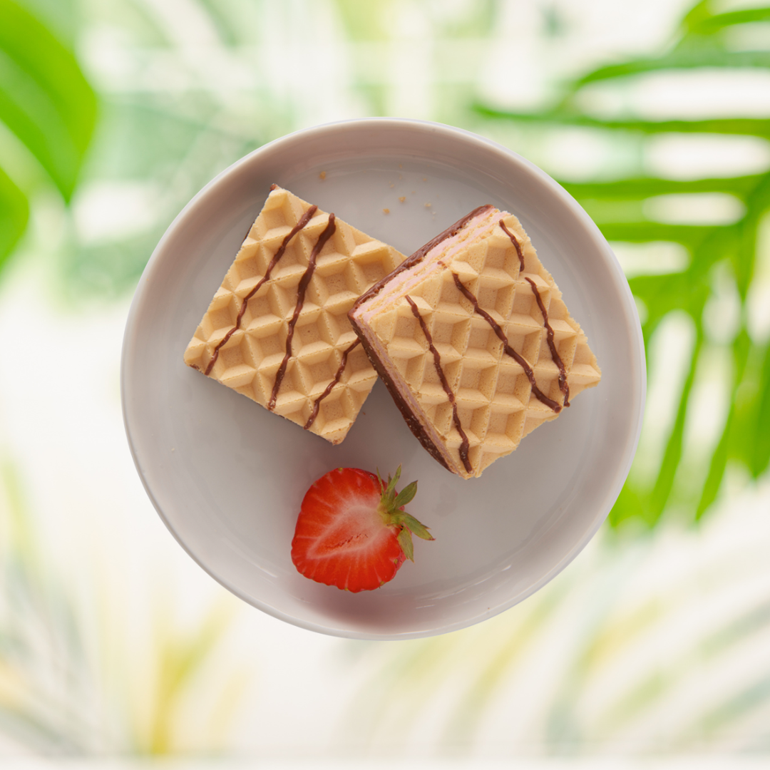 Gaufrettes aux fraises
