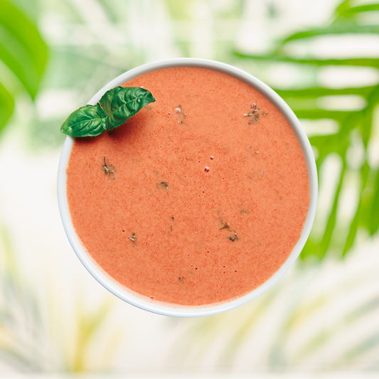 Préparation pour soupe à saveur de tomate et basilic