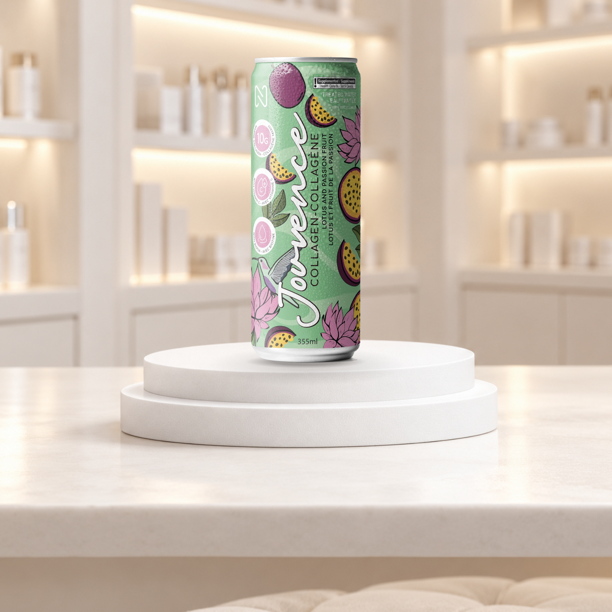 Jouvence, boisson pétillante au collagène marin · Fruit de la passion lotus