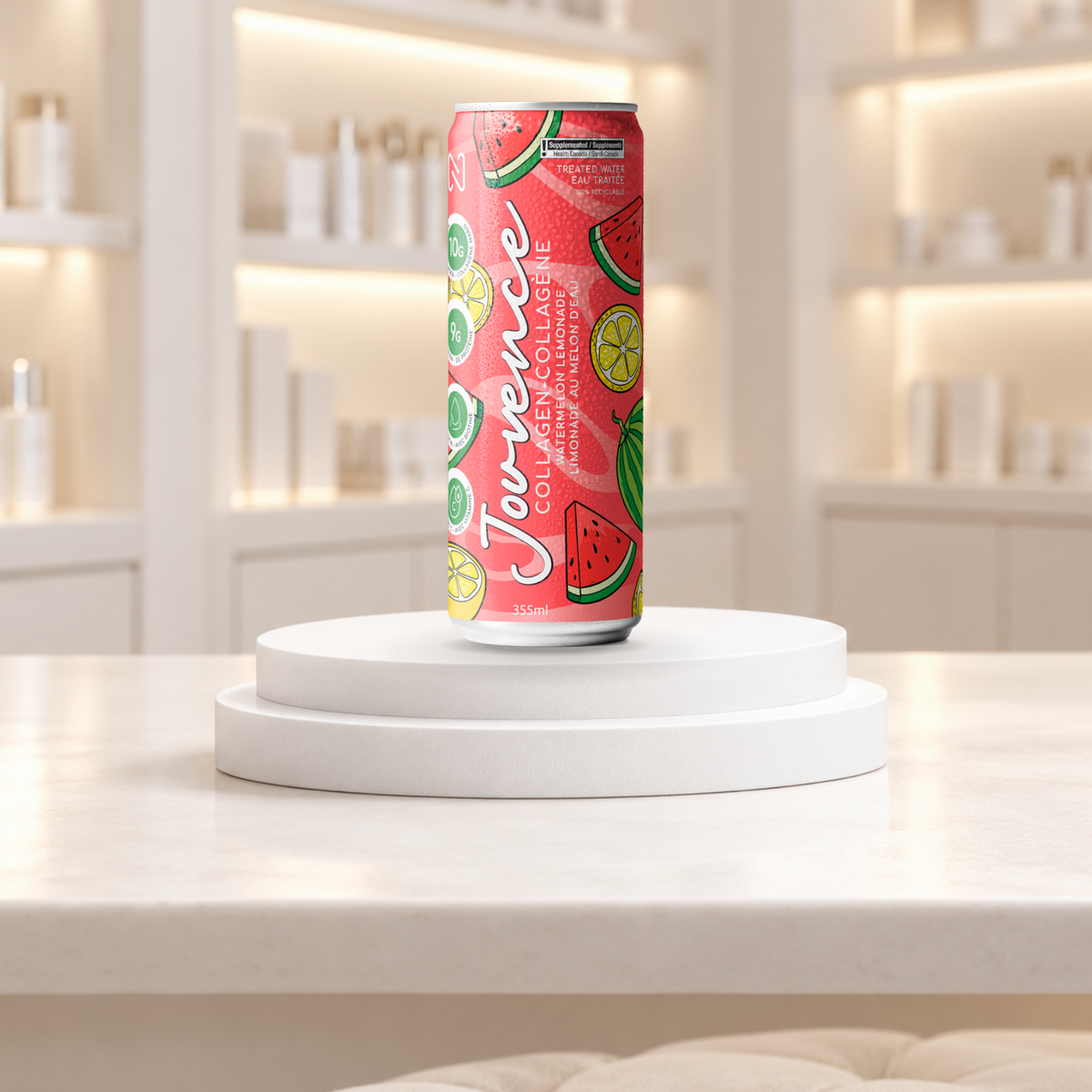 Jouvence, boisson pétillante au collagène marin · Limonade au melon d'eau