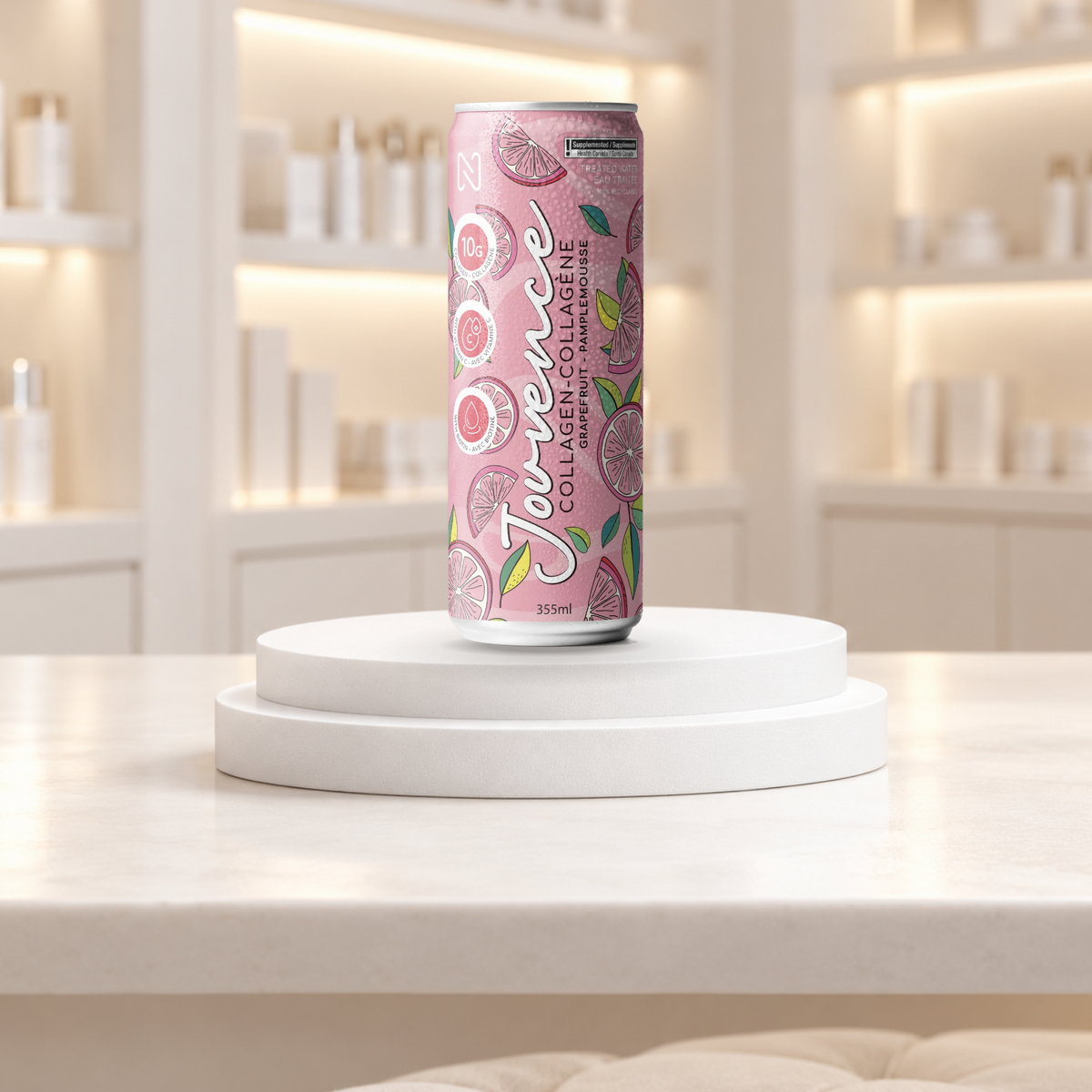 Jouvence, boisson pétillante au collagène marin · Pamplemousse
