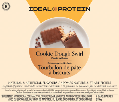 Barre à saveur de tourbillon de pâte à biscuits